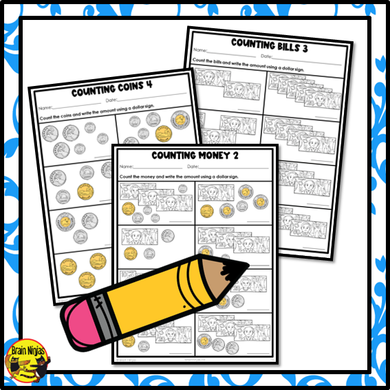 Canadian Money to $100 Math Worksheets | Paper | Grade 3