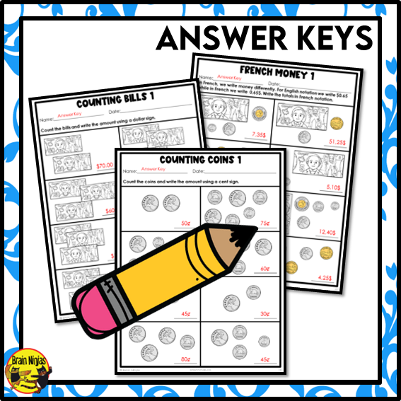 Canadian Money to $100 Math Worksheets | Paper | Grade 3