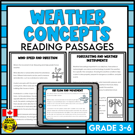 Weather Reading Passages | Paper and Digital