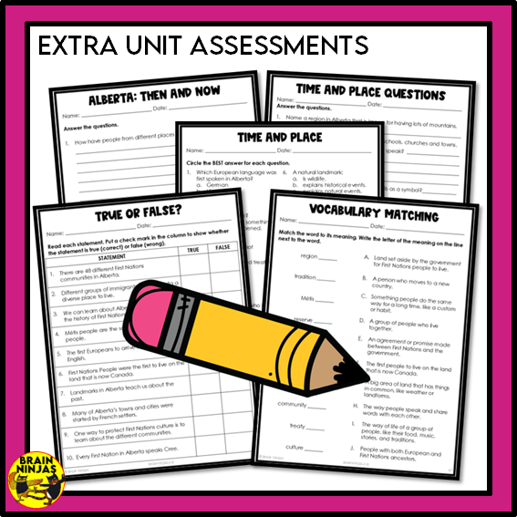Alberta Social Studies Grade 3 Time and Place Unit | Paper and Digital