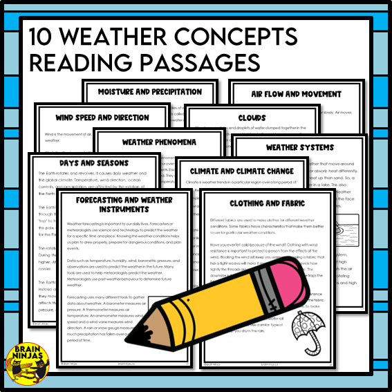 Weather Reading Passages | Paper and Digital