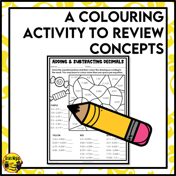 Addition and Subtraction of Decimals to Thousandths Math Worksheets | Paper | Grade 5
