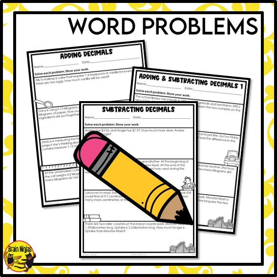 Addition and Subtraction of Decimals to Hundredths Math Worksheets | Paper