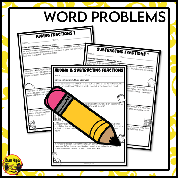 Adding and Subtracting Fractions Math Worksheets | Paper