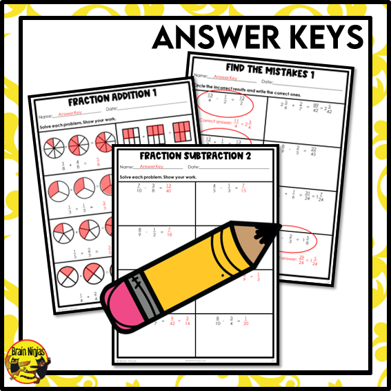 Adding and Subtracting Fractions Math Worksheets | Paper