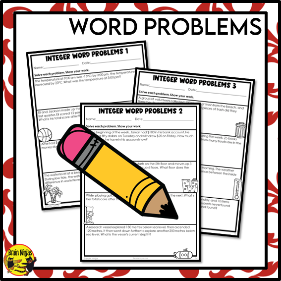Adding and Subtracting Integers Math Worksheets | Positive and Negative Numbers | Paper | Grade 6