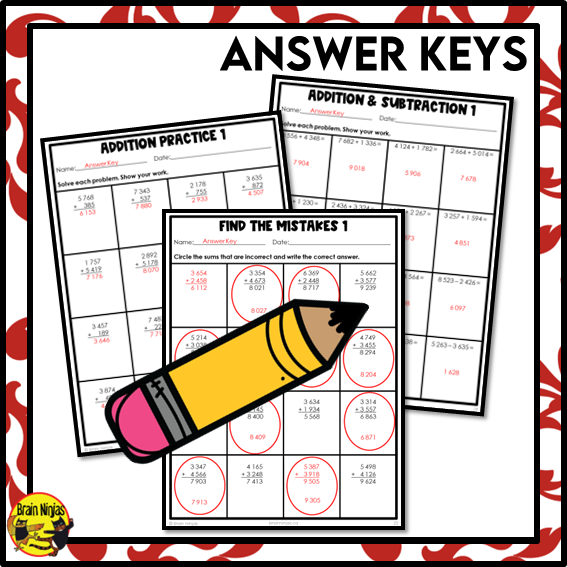 Addition and Subtraction Math Worksheets | Paper | Numbers to 10 000
