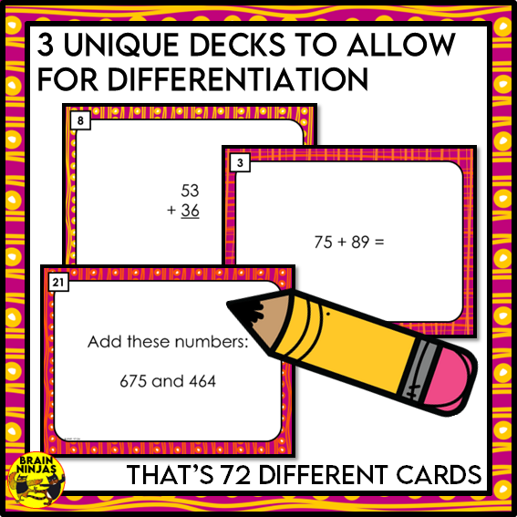 Addition up to 1 000 With and Without Regrouping Task Cards | Paper and Digital