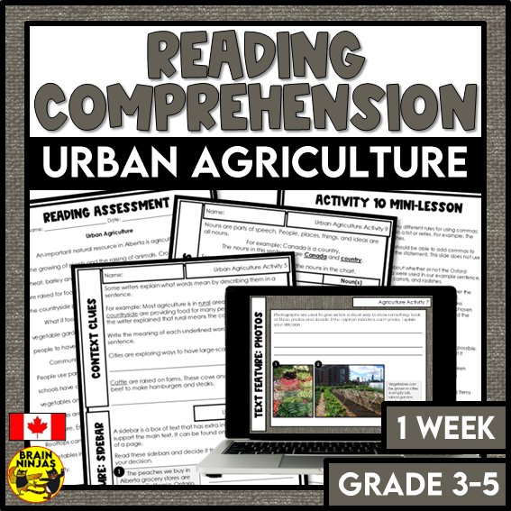 Urban Agriculture Reading Comprehension Activities | Paper and Digital