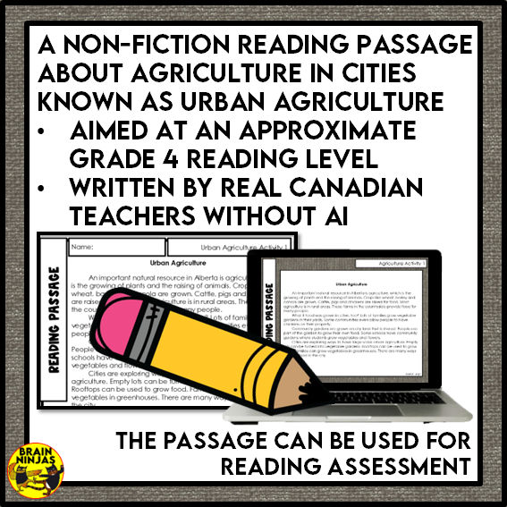 Urban Agriculture Reading Comprehension Activities | Paper and Digital