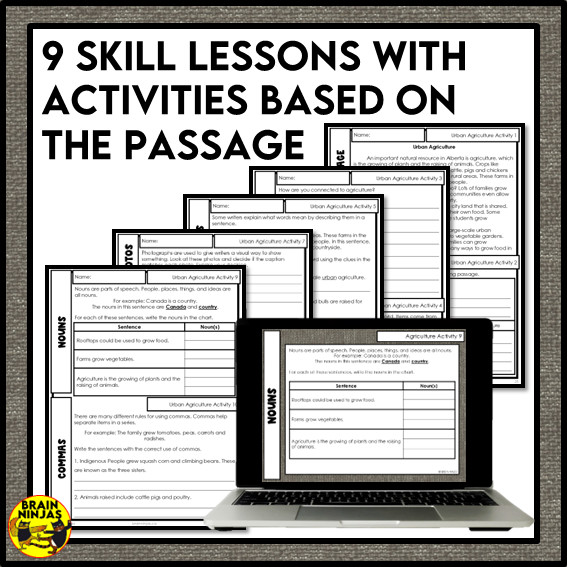 Urban Agriculture Reading Comprehension Activities | Paper and Digital