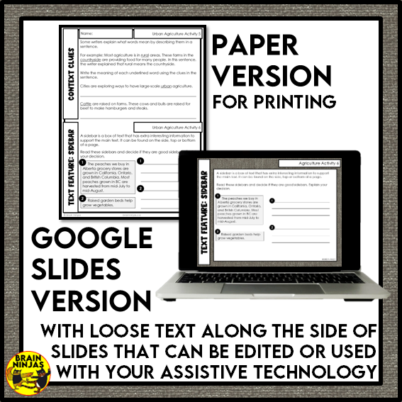 Urban Agriculture Reading Comprehension Activities | Paper and Digital