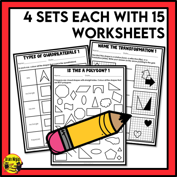 Alberta Math Curriculum Geometry Worksheets Bundle | Paper | Grade 3