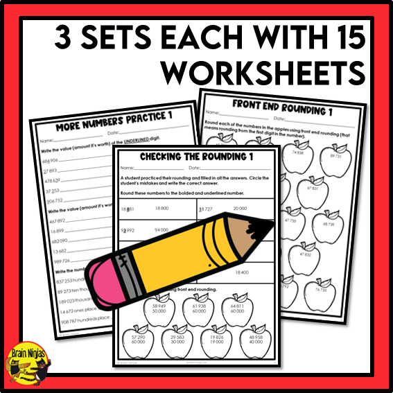 Alberta Math Curriculum Number Worksheets Bundle | Paper | Grade 4