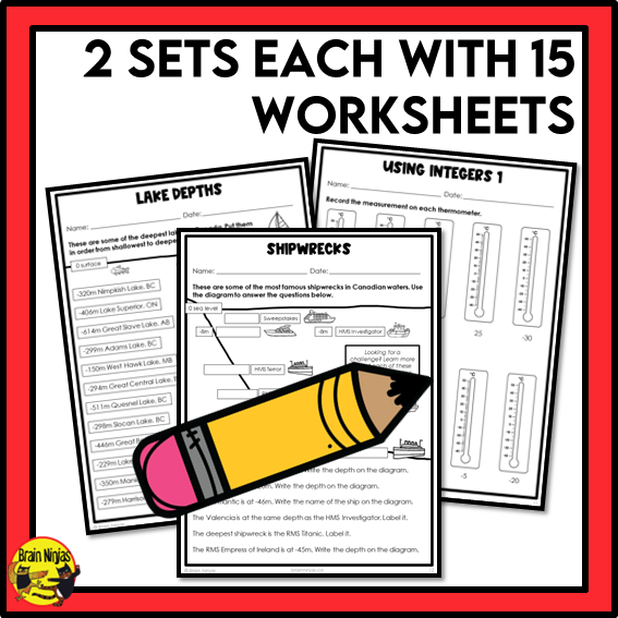 Alberta Math Curriculum Number and Integers Worksheets Bundle | Paper | Grade 6