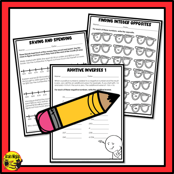 Alberta Math Curriculum Number and Integers Worksheets Bundle | Paper | Grade 6