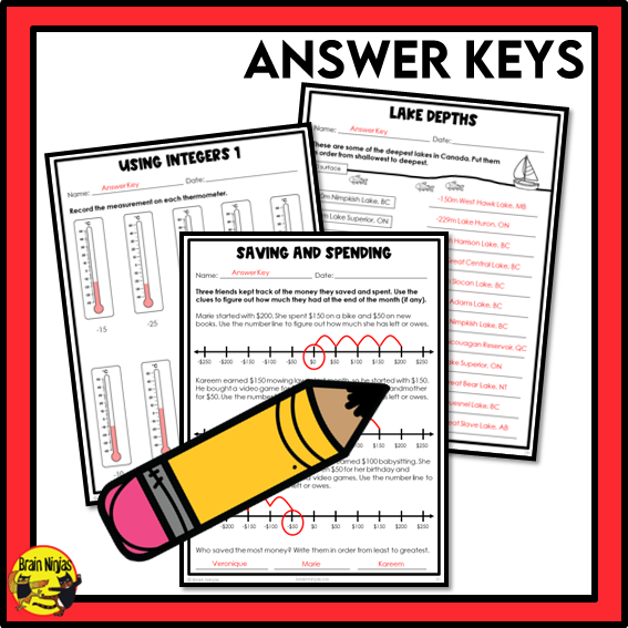 Alberta Math Curriculum Number and Integers Worksheets Bundle | Paper | Grade 6