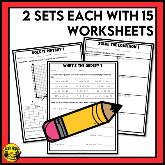 Alberta Math Curriculum Patterns and Algebra Worksheets Bundle | Paper | Grade 6