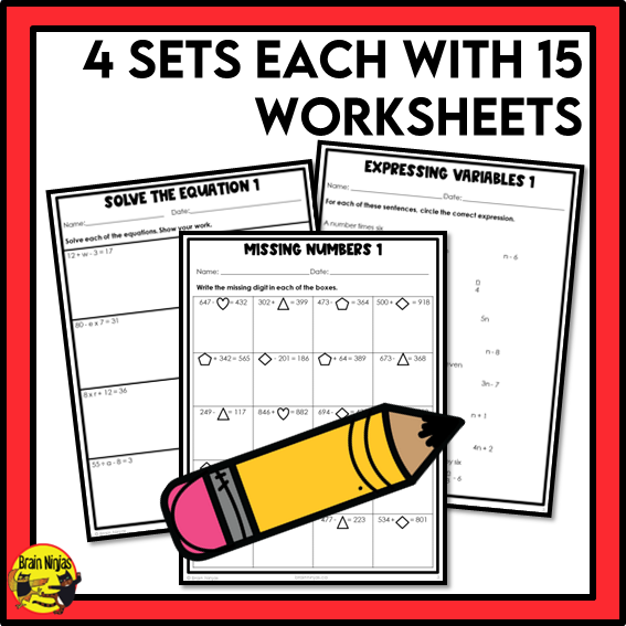 Alberta Math Curriculum Patterns and Algebra Worksheets Bundle | Paper | Grade 4