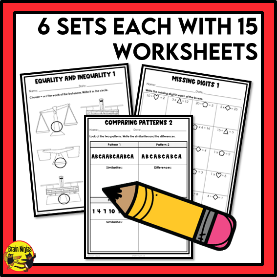 Alberta Math Curriculum Patterns and Algebra Worksheets Bundle | Paper | Grade 3