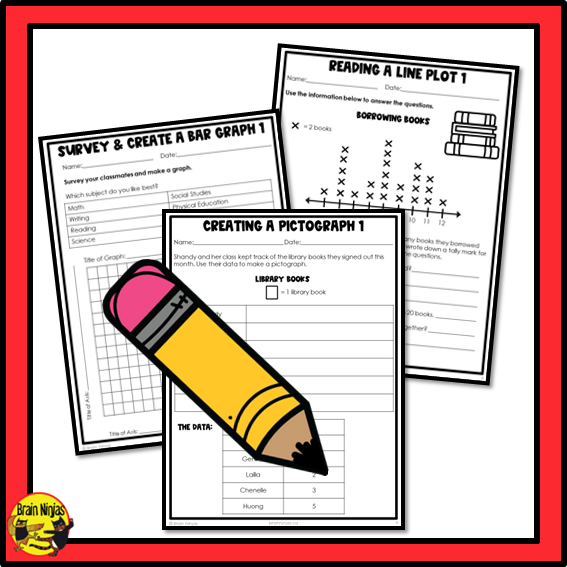 Alberta Math Curriculum Statistics and Graphing Worksheets Bundle | Paper | Grade 4