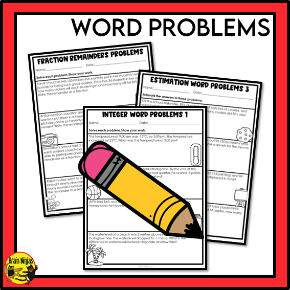 Alberta Math Curriculum Number Operations Worksheets Bundle | Paper | Grade 6