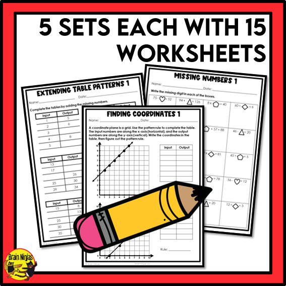 Alberta Math Curriculum Patterns and Algebra Worksheets Bundle | Paper | Grade 5