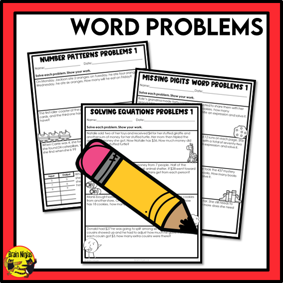 Alberta Math Curriculum Patterns and Algebra Worksheets Bundle | Paper | Grade 5