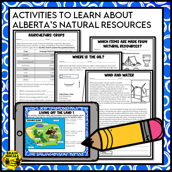 Alberta's Natural Resources Lesson and Activities | Paper and Digital