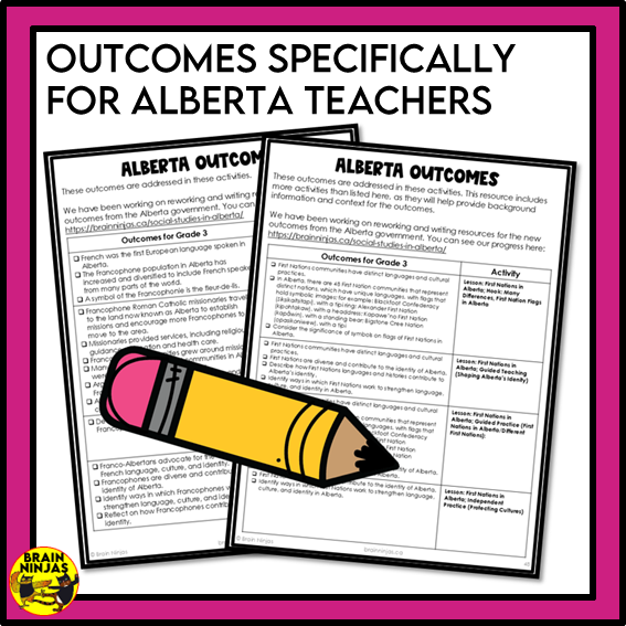 Alberta Social Studies Grade 3 Time and Place Unit | Paper and Digital