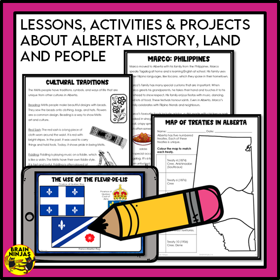 Alberta Social Studies Grade 3 Full Year of Lessons | Paper and Digital