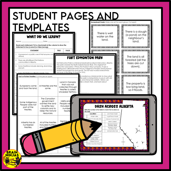 Alberta Social Studies Grade 3 Time and Place Unit | Paper and Digital