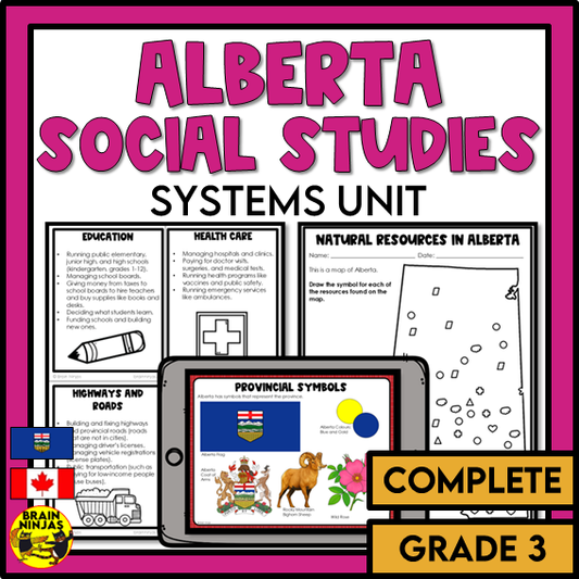 Alberta Social Studies Grade 3 Systems Unit | Paper and Digital