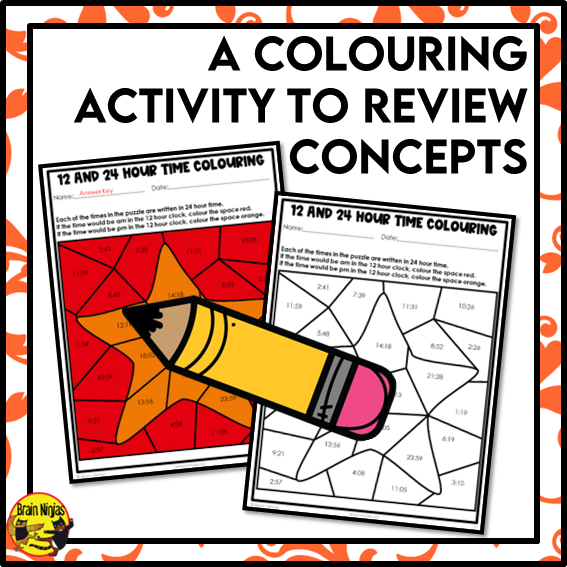 12 and 24 Hour Clocks and AM/PM Math Worksheets | Paper