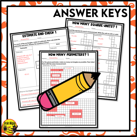 Comparing Perimeter and Area of Polygons with Metric Measurements Math Worksheets | Paper