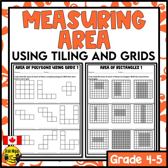 Area Using Tiling and Grids Math Worksheets | Paper