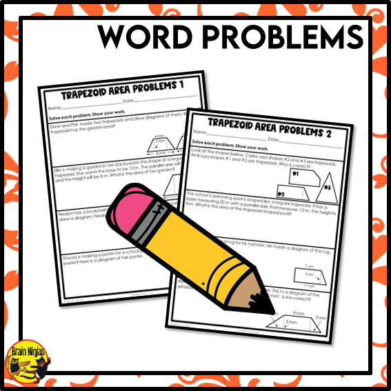Area of Trapezoids in Metric Units Math Worksheets | Paper