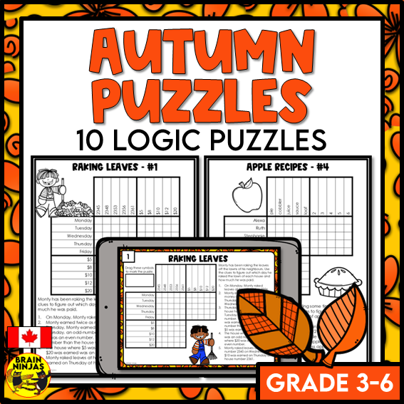 Fall Logic Puzzles | Paper and Digital – brainninjas