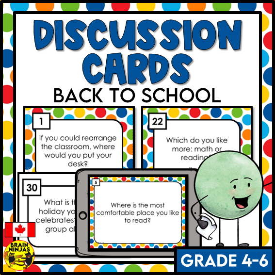 Back To School Discussion Cards | Paper and Digital