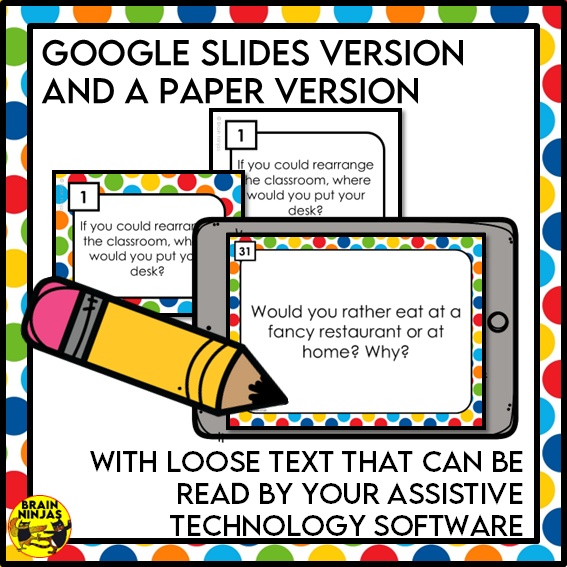 Back To School Discussion Cards | Paper and Digital