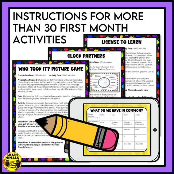 Back To School Bundle for the First Month of School