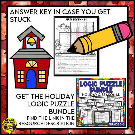Free Back to School Logic Puzzle | Paper and Digital