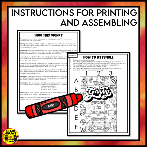 Groovy Back to School Collaborative Poster | Paper