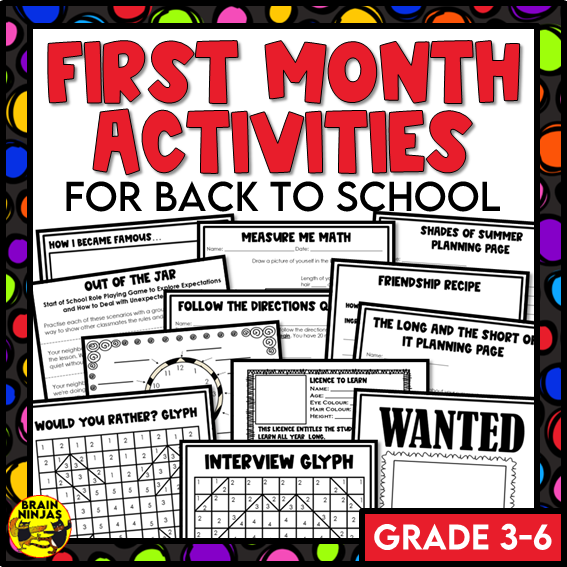 Back To School Activities for the First Month of School | Paper