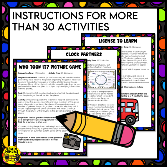 Back To School Activities for the First Month of School | Paper