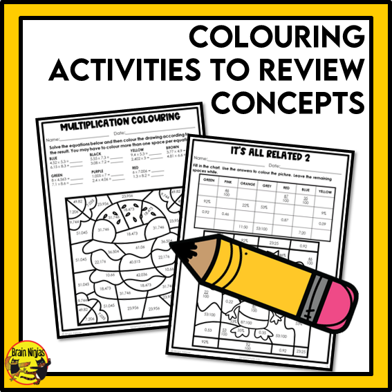 British Columbia Aligned Decimals and Fractions Math Worksheets Bundle | Paper | Grade 6