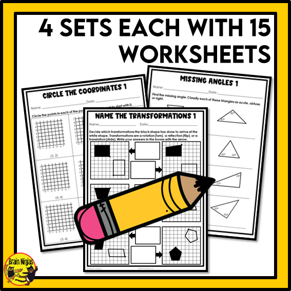 British Columbia Aligned Geometry Math Worksheets Bundle | Paper | Grade 6