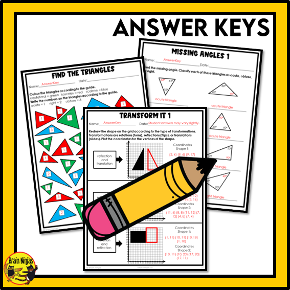 British Columbia Aligned Geometry Math Worksheets Bundle | Paper | Grade 6
