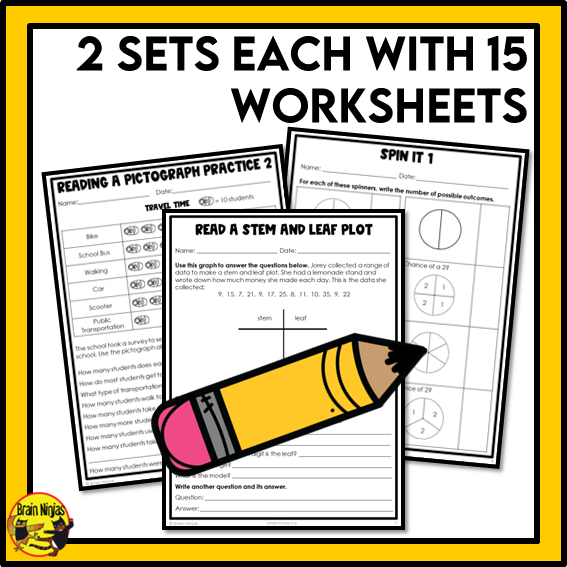 British Columbia Aligned Statistics and Probability Math Worksheets Bundle | Paper | Grade 6