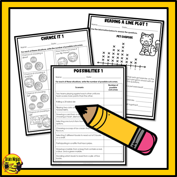 British Columbia Aligned Statistics and Probability Math Worksheets Bundle | Paper | Grade 6